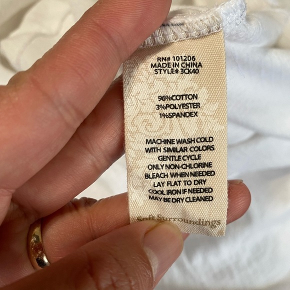 Soft Surroundings White Hoddie Pullover  Lagunitas Dress. Size PS - Picture 9 of 11